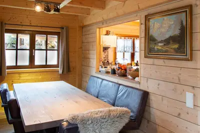 Ein Sitzbereich in der Unterkunft Seehaus am Brückelsee und Murnersee