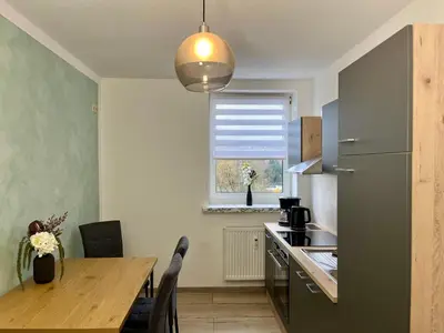 Küche/Küchenzeile in der Unterkunft Ferienapartments Erzpanorama