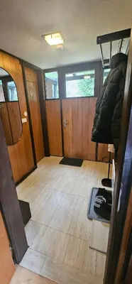 Ein Sitzbereich in der Unterkunft A-Frame am Ochsenkopf