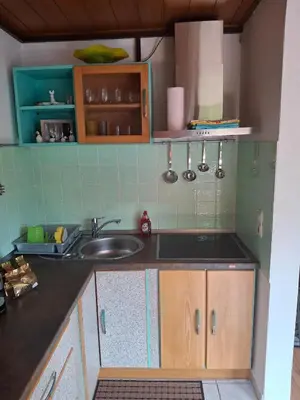 Küche/Küchenzeile in der Unterkunft Ferienwohnung Herzmensch