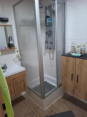 Ein Badezimmer in der Unterkunft Ferienwohnung Herzmensch