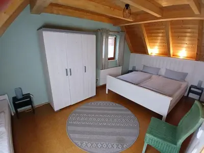 Ein Bett oder Betten in einem Zimmer der Unterkunft Ferienhaus Plech