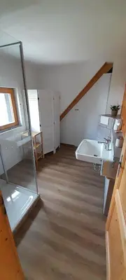 Ein Bett oder Betten in einem Zimmer der Unterkunft Ferienhaus Plech