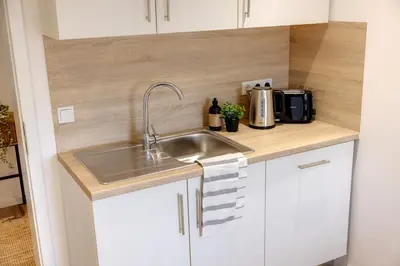 Küche/Küchenzeile in der Unterkunft Business Apartment nähe Hauptbahnhof