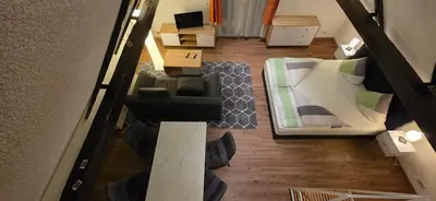Ein Sitzbereich in der Unterkunft Ferienwohnung 