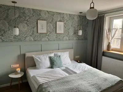 Ein Bett oder Betten in einem Zimmer der Unterkunft Holiday home in Ahorntal with swimming pool