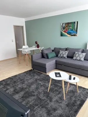Ein Sitzbereich in der Unterkunft Stadt-Appartment Furth im Wald Drachenstich WLAN