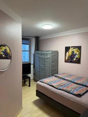 Ein Bett oder Betten in einem Zimmer der Unterkunft Stadt-Appartment Furth im Wald Drachenstich WLAN