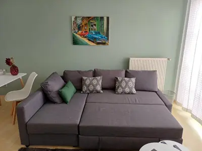 Ein Sitzbereich in der Unterkunft Stadt-Appartment Furth im Wald Drachenstich WLAN