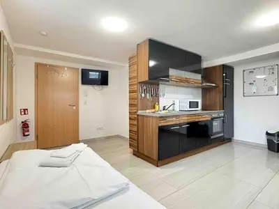 Küche/Küchenzeile in der Unterkunft STB116 smarte Monteurwohnung