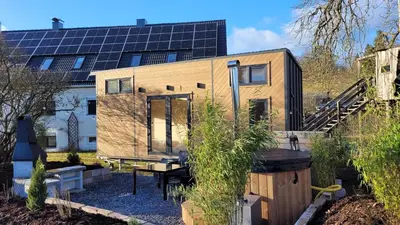 Ein Garten an der Unterkunft Fichtel-Tiny - Mit Hot Tub oder Sauna gegen Aufpreis