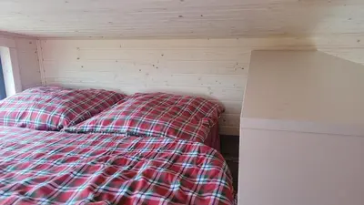 Ein Bett oder Betten in einem Zimmer der Unterkunft Fichtel-Tiny - Mit Hot Tub oder Sauna gegen Aufpreis