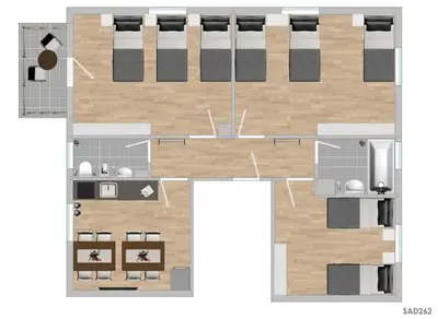 Grundriss der Unterkunft SAD262 große Monteurwohnung