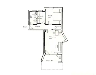 Grundriss der Unterkunft Ferienwohnung Barokas
