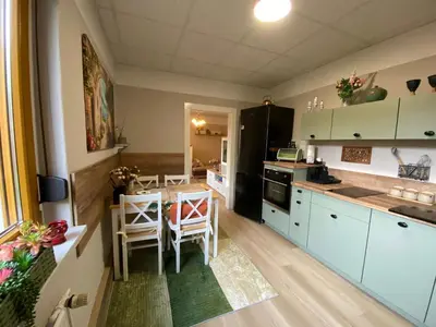 Küche/Küchenzeile in der Unterkunft Gartenblick