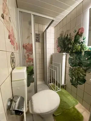 Ein Badezimmer in der Unterkunft Gartenblick
