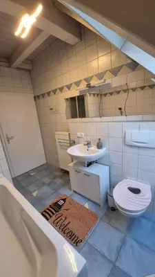 Ein Badezimmer in der Unterkunft Ferienwohnung Ankerplatz