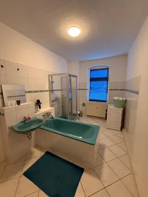 Ein Badezimmer in der Unterkunft Ferienwohnung Goldener Drache