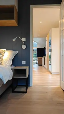 Ein Bett oder Betten in einem Zimmer der Unterkunft Ferienhäuser Dettenhöfer - Tor zur Fränkischen Schweiz
