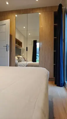 Ein Bett oder Betten in einem Zimmer der Unterkunft Ferienhäuser Dettenhöfer - Tor zur Fränkischen Schweiz