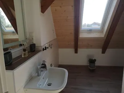 Ein Badezimmer in der Unterkunft Apartment Moderne Ferienwohnung mit Hot Tub und Fasssauna by Interhome