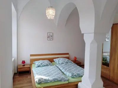 Ein Bett oder Betten in einem Zimmer der Unterkunft Apartment Rittergut Plohn by Interhome