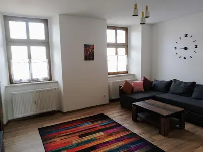 Ein Sitzbereich in der Unterkunft Apartment Rittergut Plohn by Interhome