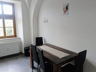 Ein Sitzbereich in der Unterkunft Apartment Rittergut Plohn by Interhome