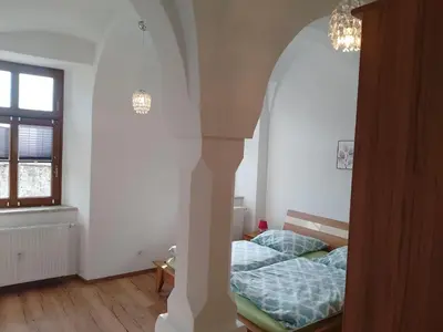 Ein Bett oder Betten in einem Zimmer der Unterkunft Apartment Rittergut Plohn by Interhome
