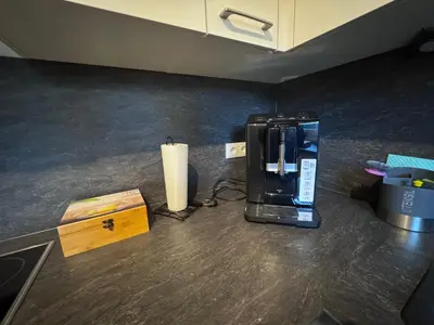 Grundriss der Unterkunft Wagner Apartment Bayreuth FeWo - Erdgeschoss - nähe Festspielhaus - 2 Schlafzimmer - Boxspringbetten - große Küche - Dusche - Badewanne - extra WC - Terrasse