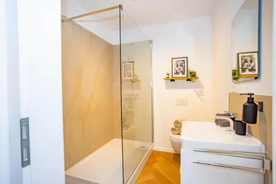 Ein Badezimmer in der Unterkunft Fidelios Altstadt Appartements
