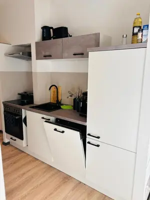 Küche/Küchenzeile in der Unterkunft entzückende Ferienwohnung im Zentrum von Plauen