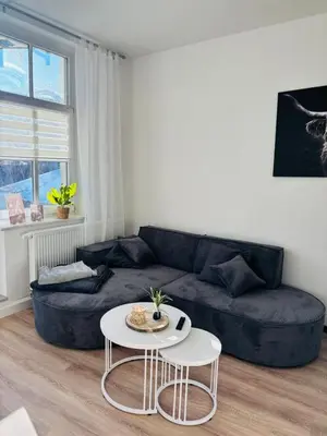 Ein Sitzbereich in der Unterkunft entzückende Ferienwohnung im Zentrum von Plauen