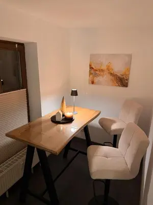 Ein Sitzbereich in der Unterkunft Komfortable moderne Ferienwohnung 43 qm