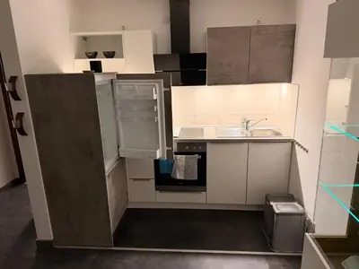 Küche/Küchenzeile in der Unterkunft Komfortable moderne Ferienwohnung 43 qm