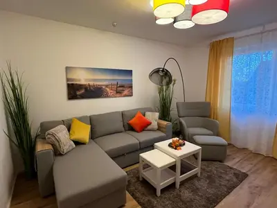 Ein Sitzbereich in der Unterkunft Frisch renovierte Privatunterkunft in Kulmbach