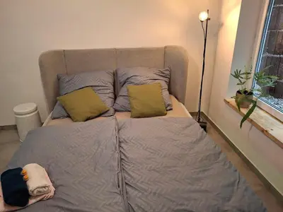 Ein Bett oder Betten in einem Zimmer der Unterkunft Neu renoviertes Studio mit Traumaussicht & Natur pur