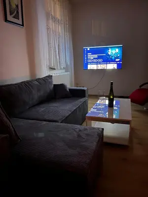 Ein Sitzbereich in der Unterkunft Ferienwohnung Lengenfeld