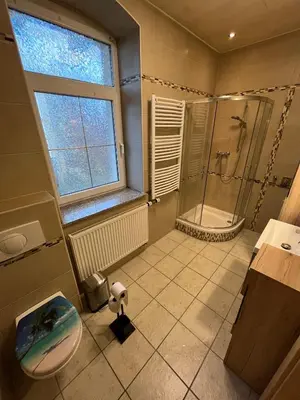 Ein Badezimmer in der Unterkunft Ferienwohnung Lengenfeld