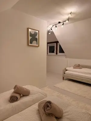 Ein Bett oder Betten in einem Zimmer der Unterkunft Waldruhe Bad Steben