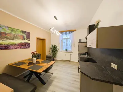 Küche/Küchenzeile in der Unterkunft 65m² Ferienwohnung zwischen Skiarena & Saunawelt