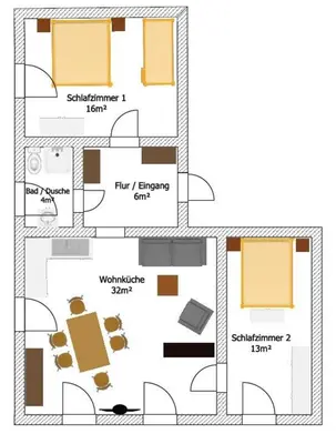 Grundriss der Unterkunft Ferienwohnung Arnoldshammer