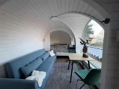 Ein Sitzbereich in der Unterkunft Seeperle Weißenstadt Haus Kösseine