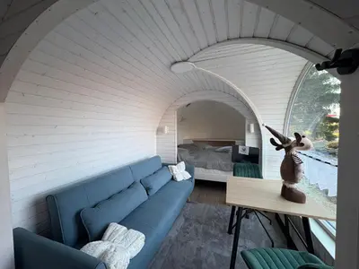 Ein Sitzbereich in der Unterkunft Seeperle Weißenstadt Haus Kösseine