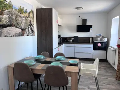 Küche/Küchenzeile in der Unterkunft Seeperle Weißenstadt Wohnung Ochsenkopf