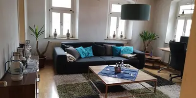 Ein Sitzbereich in der Unterkunft Private Wohnung im Wallfahrtsort Gößweinstein