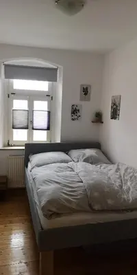 Ein Bett oder Betten in einem Zimmer der Unterkunft Private Wohnung im Wallfahrtsort Gößweinstein