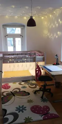 Ein Bett oder Betten in einem Zimmer der Unterkunft Private Wohnung im Wallfahrtsort Gößweinstein
