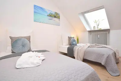 Ein Bett oder Betten in einem Zimmer der Unterkunft Kulmbach 03 - Apartment für Firmen