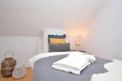 Ein Bett oder Betten in einem Zimmer der Unterkunft Kulmbach 03 - Apartment für Firmen
